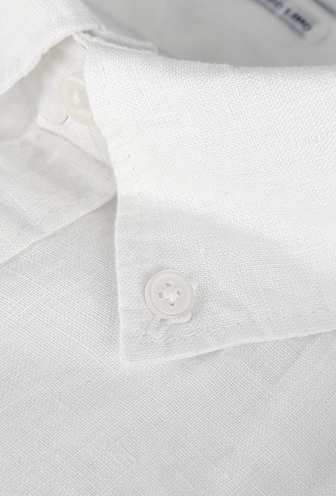 Camicia Uomo Manica lunga in Puro lino Custom Fit Button Down - BIANCO