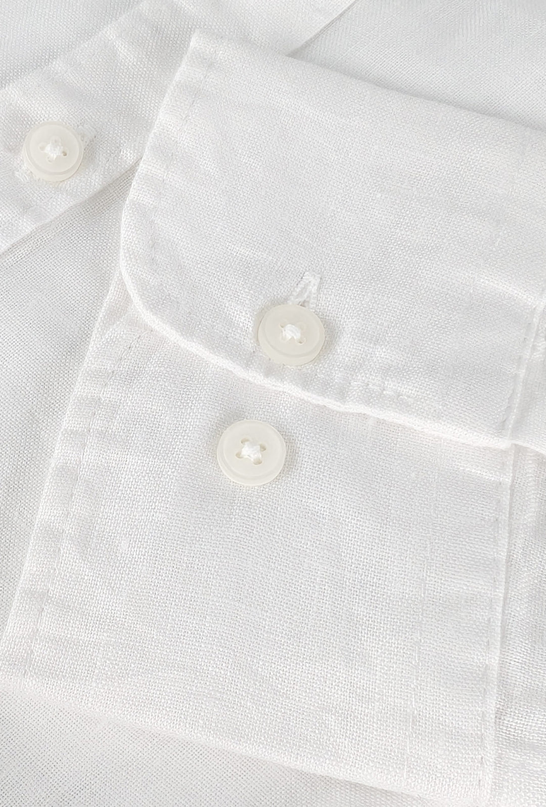 Camicia Uomo Manica lunga in Puro lino Custom Fit Button Down - BIANCO