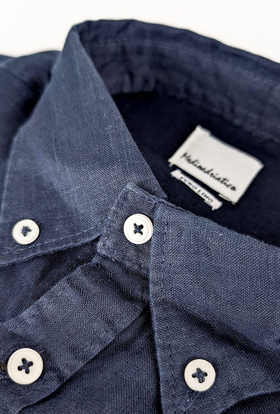 Camicia Uomo Manica lunga in Puro lino Custom Fit Button Down - BLU