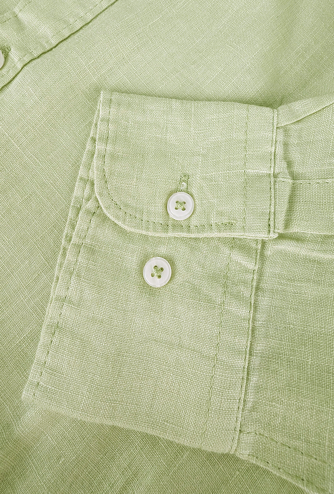 Camicia Uomo Manica lunga in Puro lino Custom Fit Button Down - VERDE SALVIA