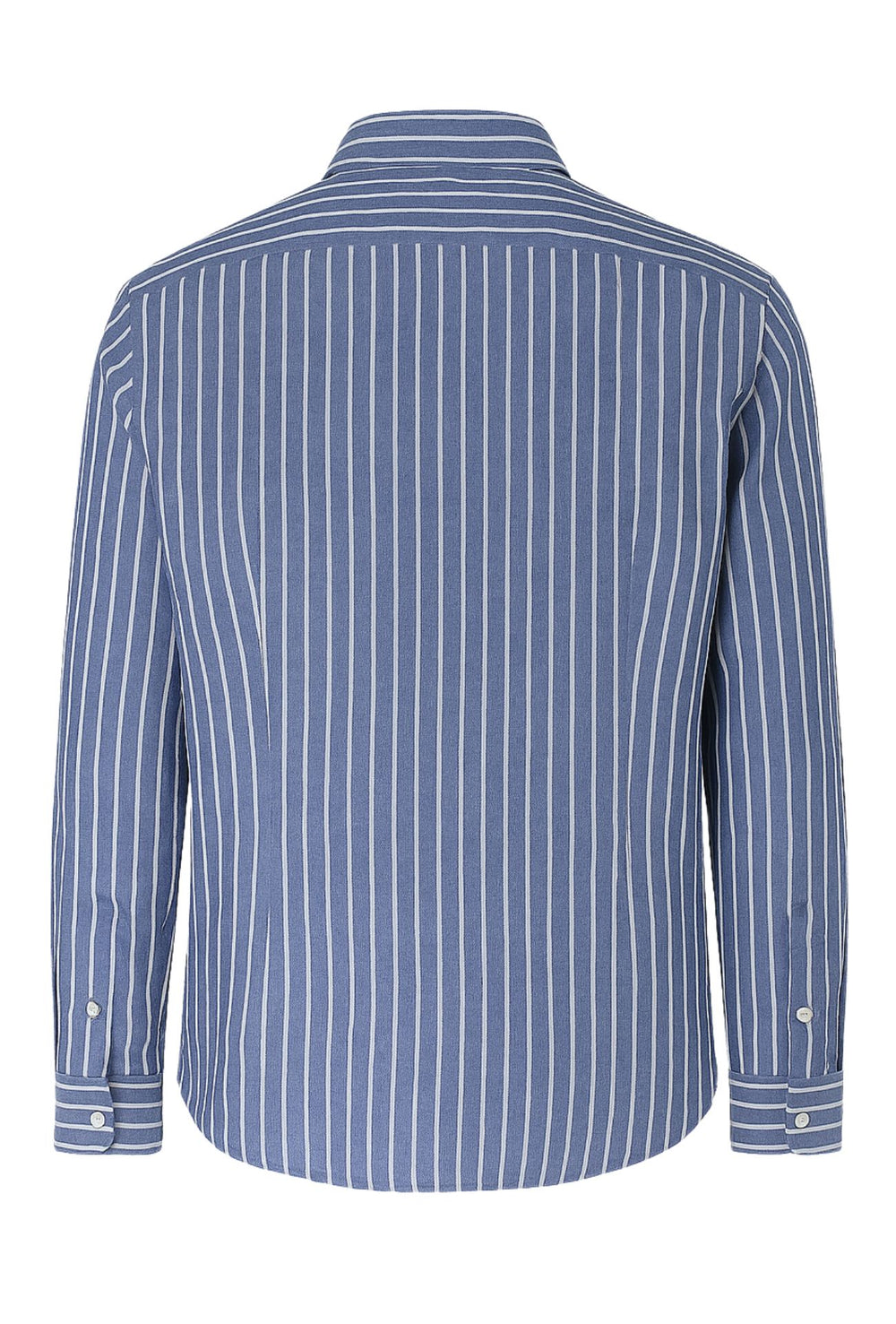 Camicia Uomo in Lino e cotone Trama rigata - BLU