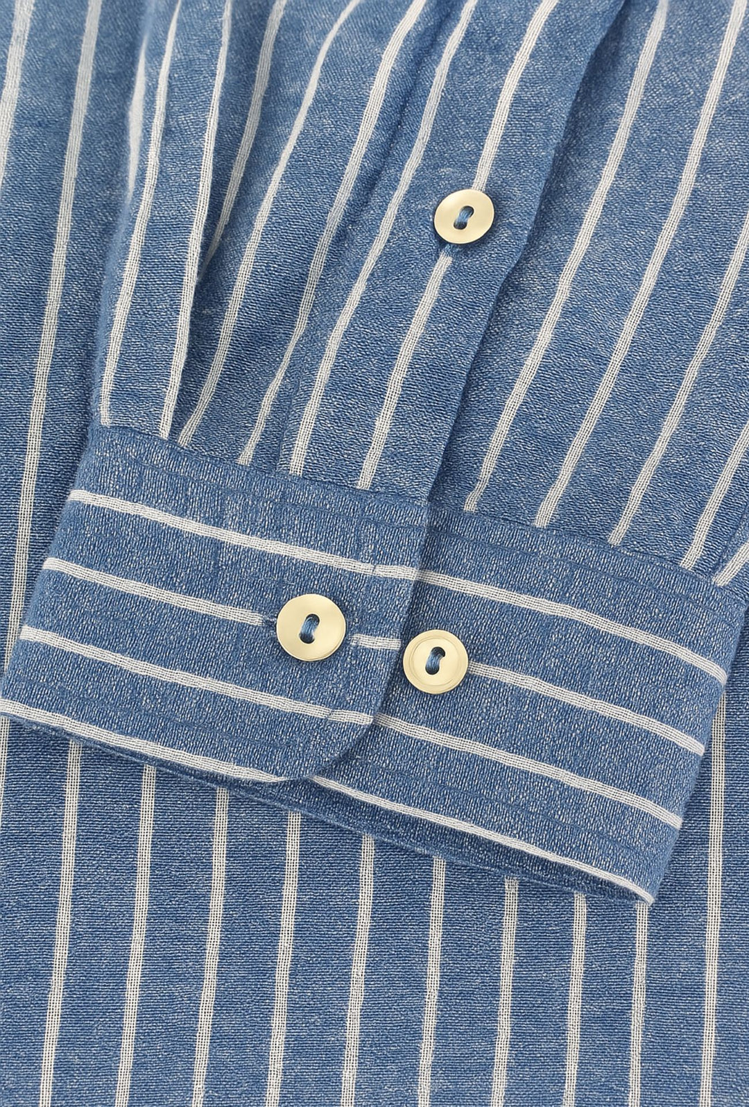 Camicia Uomo in Lino e cotone Trama rigata - BLU