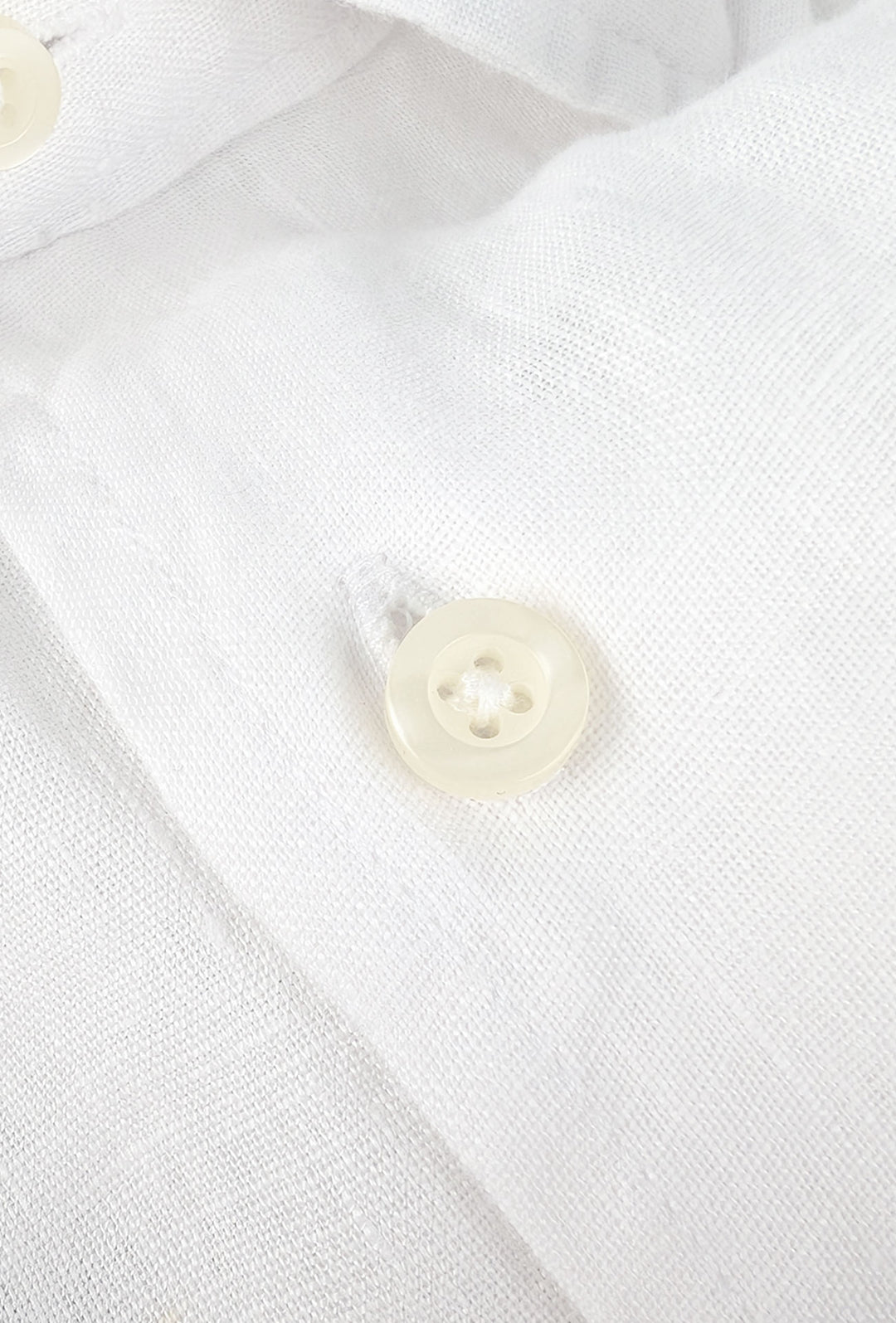 Camicia uomo manica lunga 100% Lino semi slim fit - BIANCO