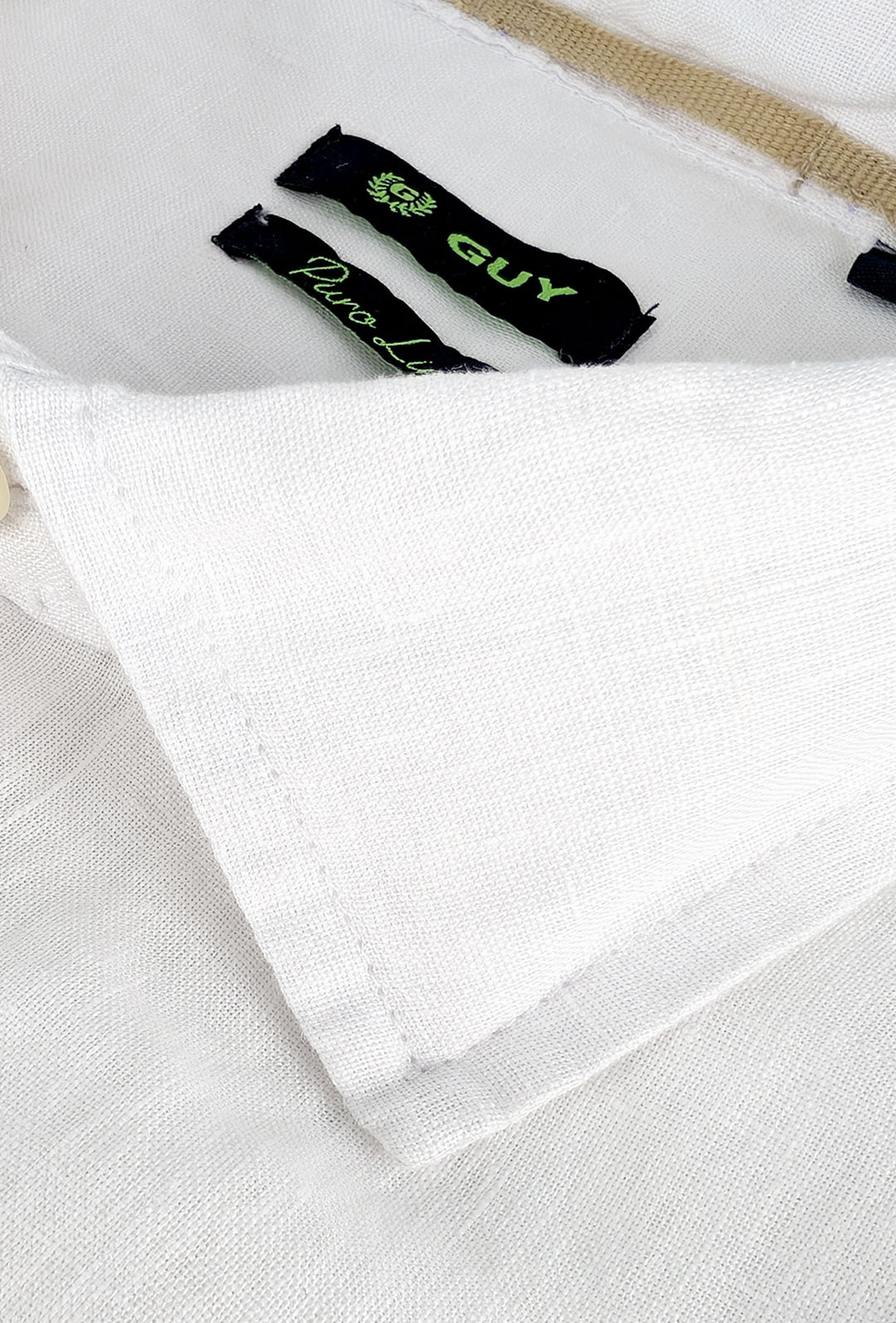 Camicia uomo manica lunga 100% Lino semi slim fit - BIANCO