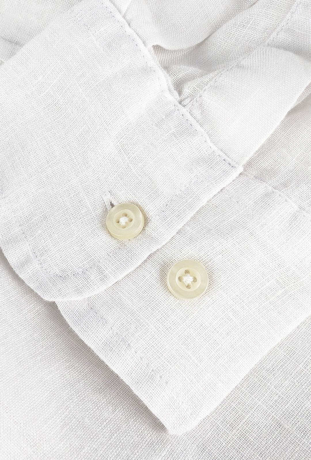 Camicia uomo manica lunga 100% Lino semi slim fit - BIANCO