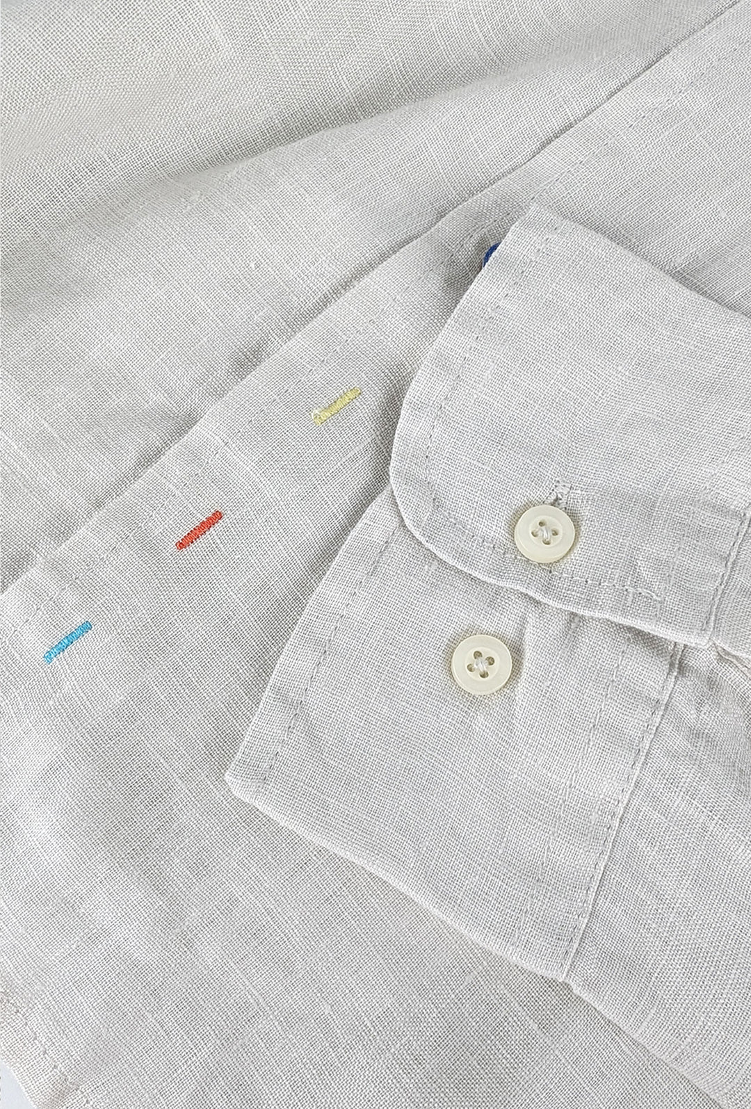 Camicia uomo manica lunga 100% Cotone semi slim fit - BEIGE CHIARO