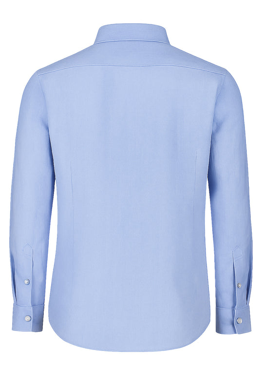 Camicia uomo manica lunga 100% Lino semi slim fit - AZZURRO