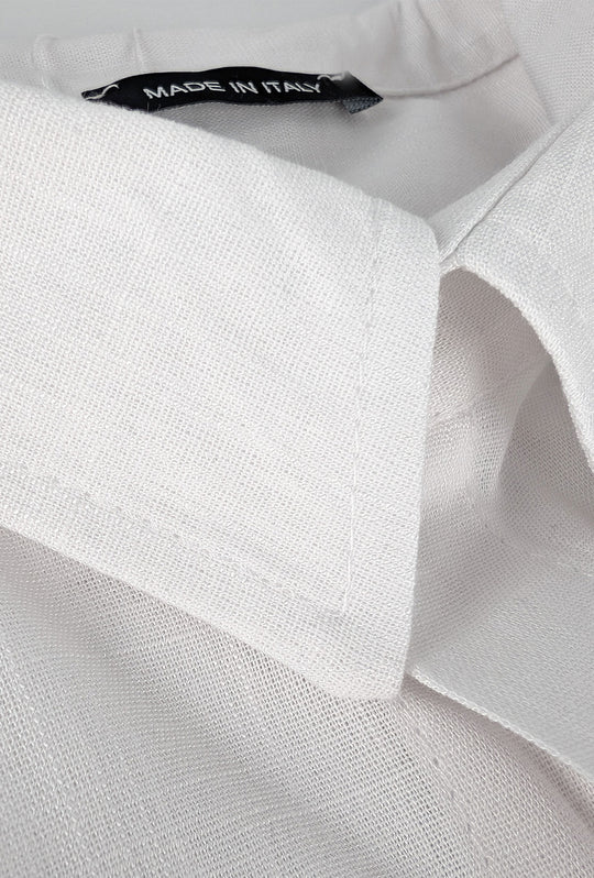 Camicia Uomo Mezza manica Dresserd Lino Viscosa - BIANCO