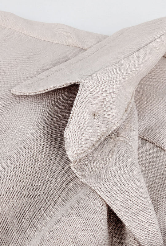 Camicia Uomo Mezza manica Dresserd Lino Viscosa - BEIGE