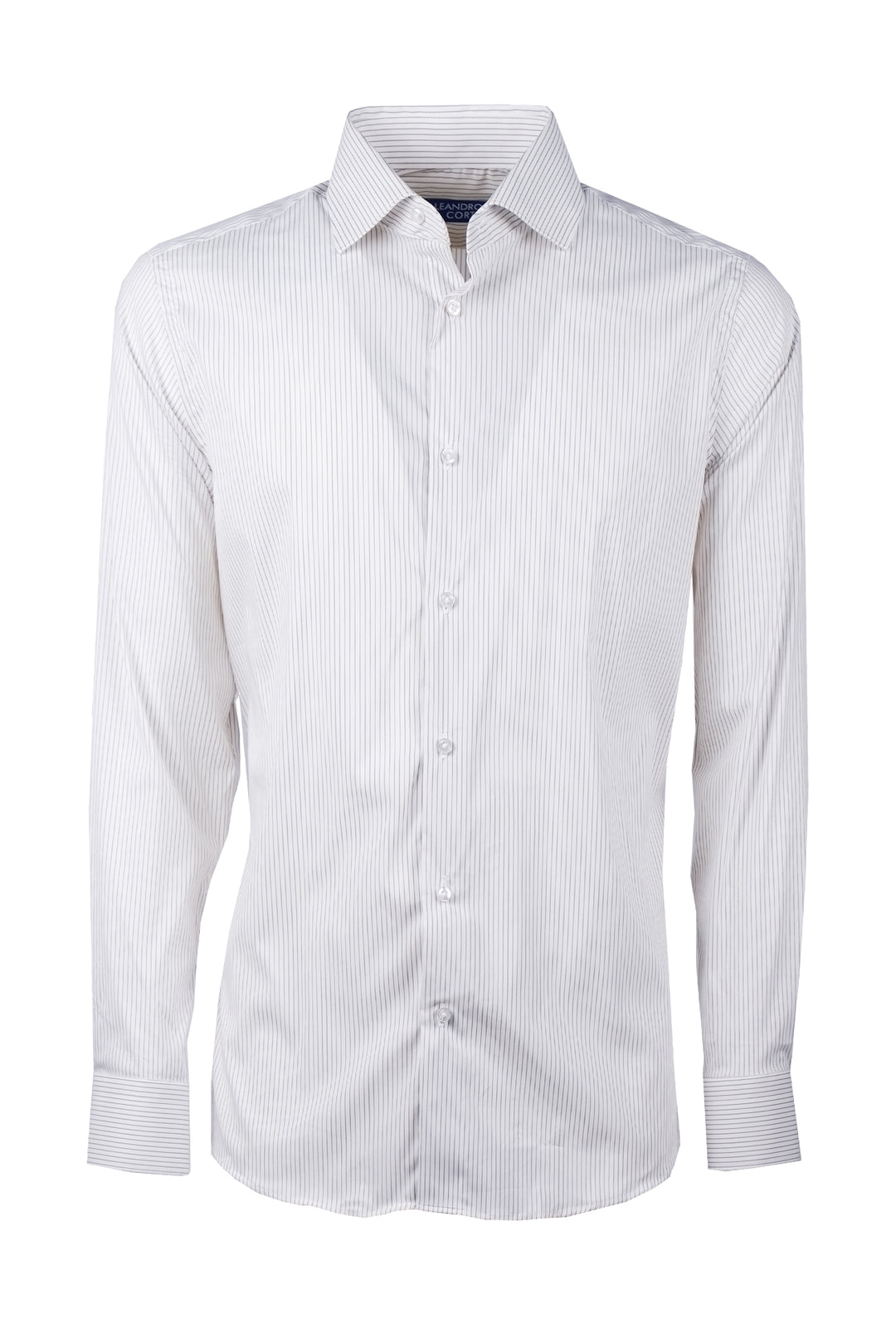 Camicia Uomo righe manica lunga in cotone collo francese