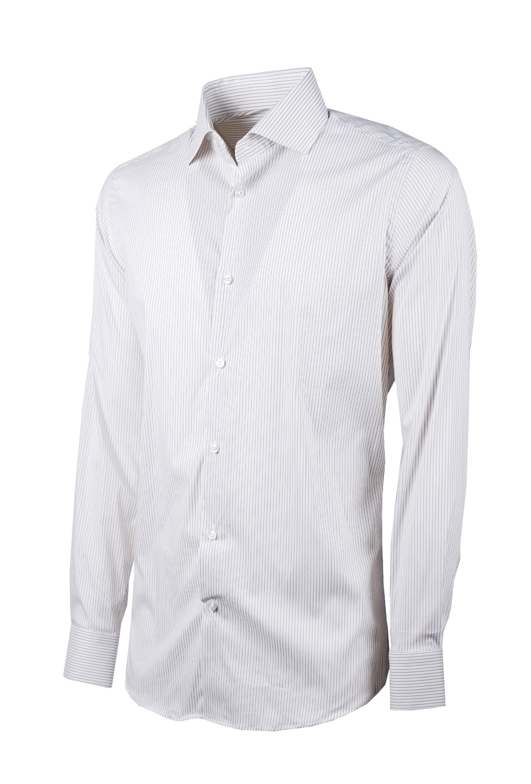 Camicia Uomo righe manica lunga in cotone collo francese