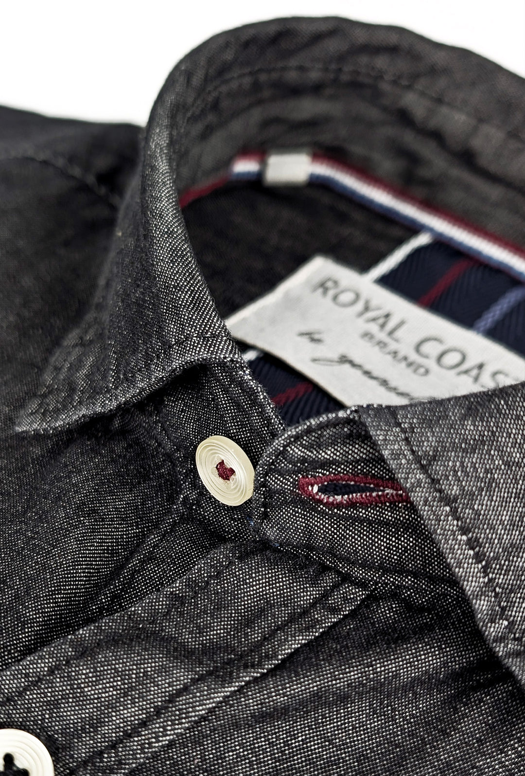 Camicia Uomo Jeans Denim Camicie semi slim fit colorazione scura