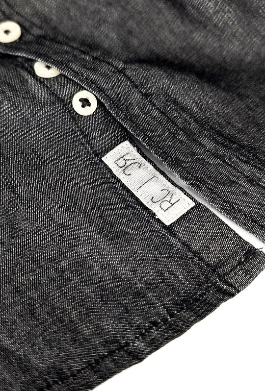 Camicia Uomo Jeans Denim Camicie semi slim fit colorazione scura