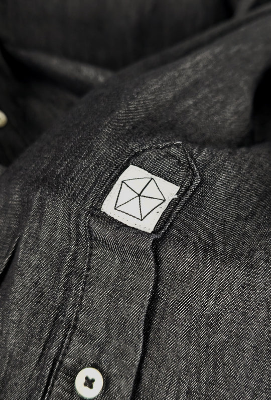 Camicia Uomo Jeans Denim Camicie semi slim fit colorazione scura