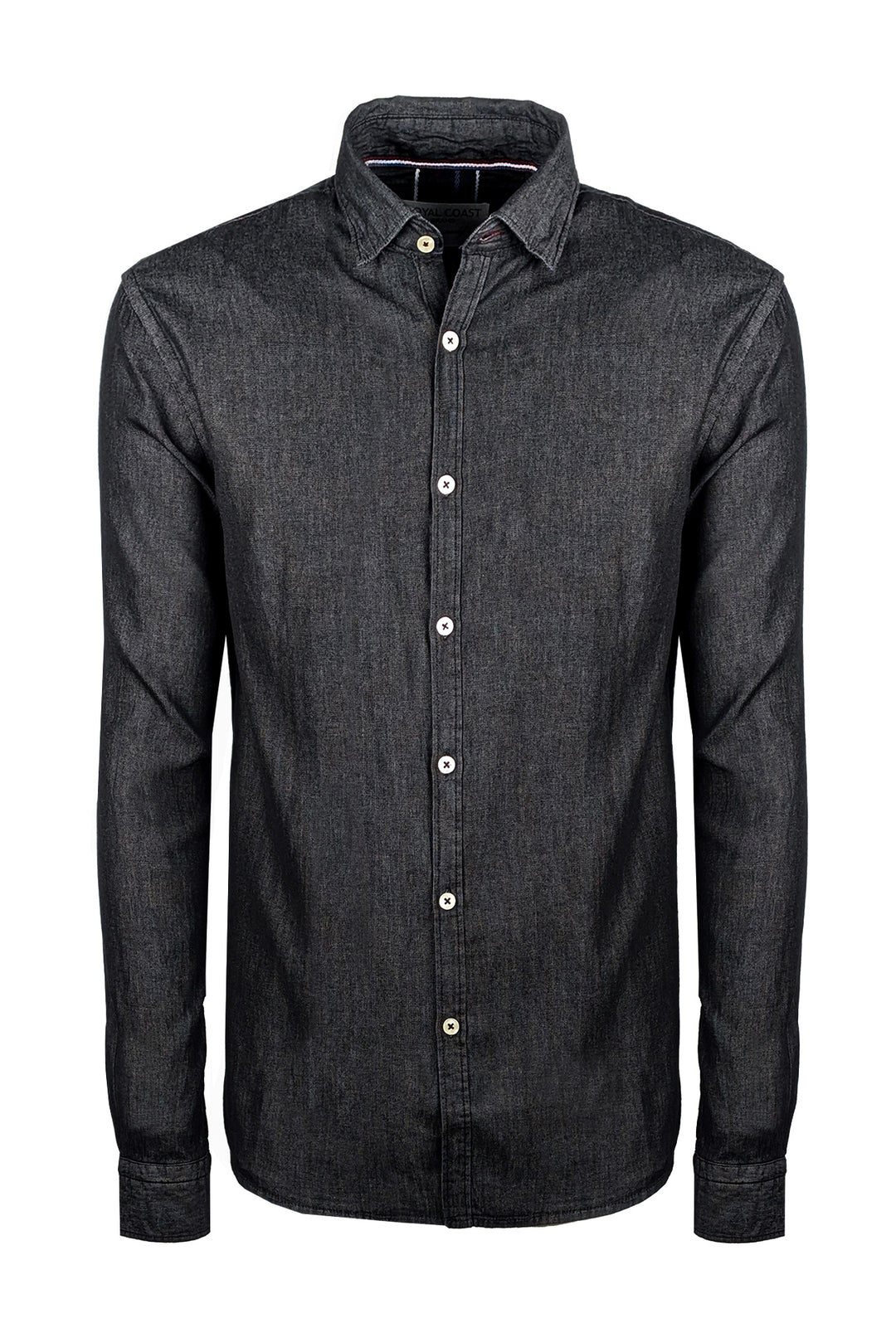 Camicia Uomo Jeans Denim Camicie semi slim fit colorazione scura