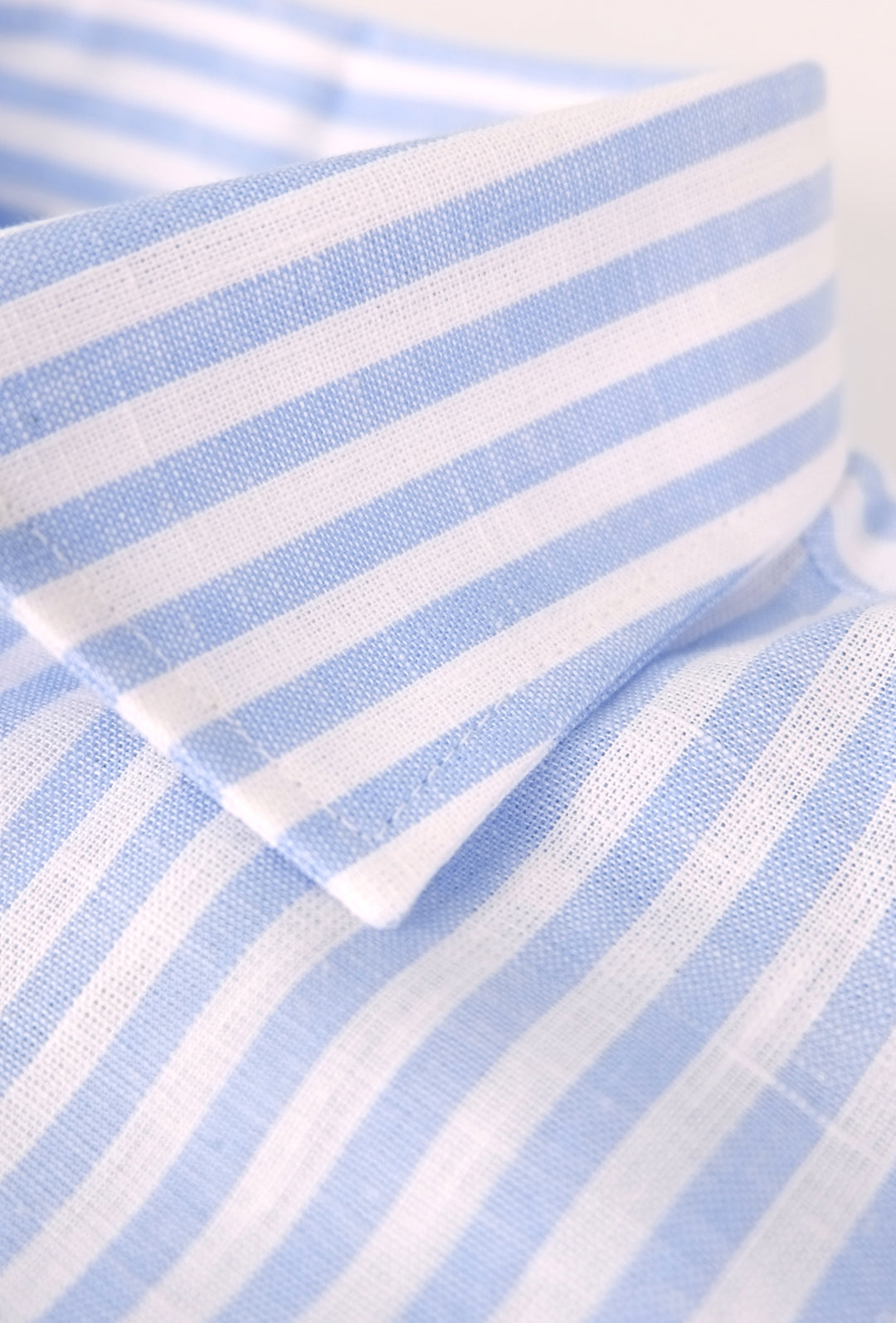 Camicia Uomo manica lunga misto lino slim fit - AZZURRO