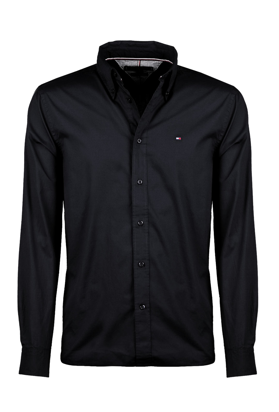 Camicia uomo Tommy Hilfiger button down Slim fit Cotone -  NERO