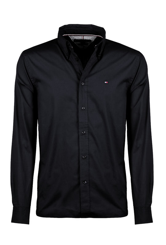 Camicia uomo Tommy Hilfiger button down Slim fit Cotone -  NERO