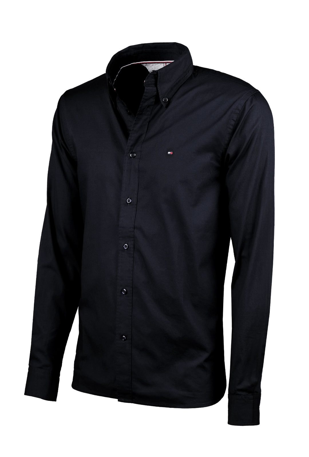 Camicia uomo Tommy Hilfiger button down Slim fit Cotone -  NERO