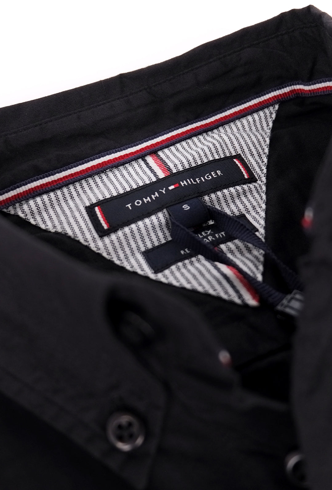 Camicia uomo Tommy Hilfiger button down Slim fit Cotone -  NERO