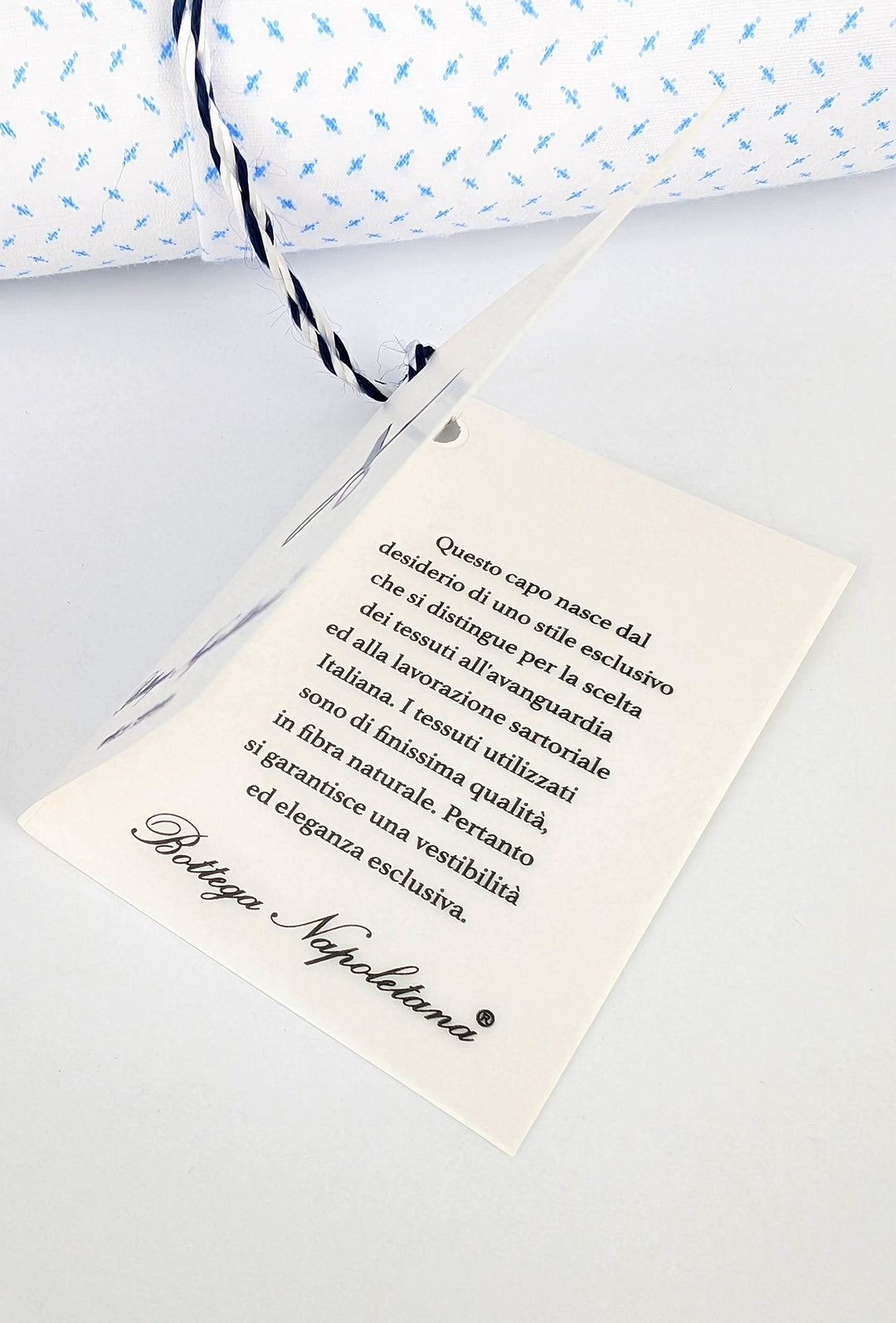 Camicia Uomo Manica lunga in cotone slim fit Fantasia - BIANCO/ CELESTE