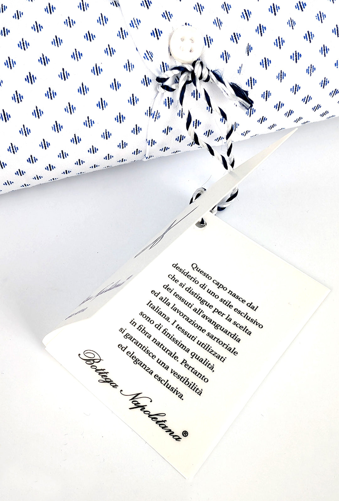 Camicia Uomo Manica lunga in cotone slim fit Fantasia - BIANCO/ AZZURRO