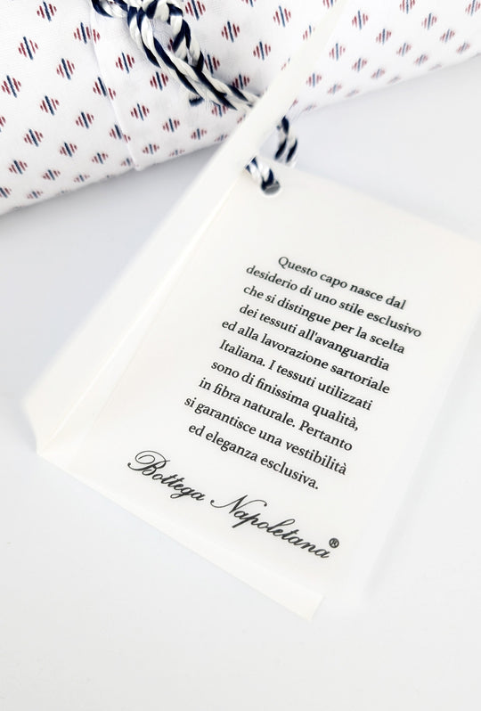 Camicia Uomo Manica lunga in cotone slim fit Fantasia - BIANCO/ BORDEAUX