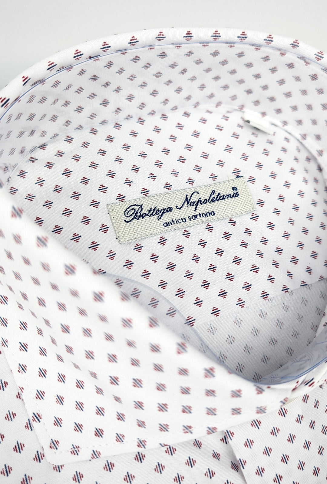 Camicia Uomo Manica lunga in cotone slim fit Fantasia - BIANCO/ BORDEAUX