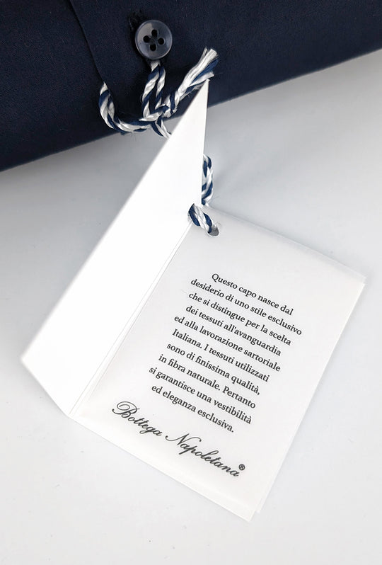 Camicia Uomo Manica lunga in cotone slim fit tinta Unita - BLU