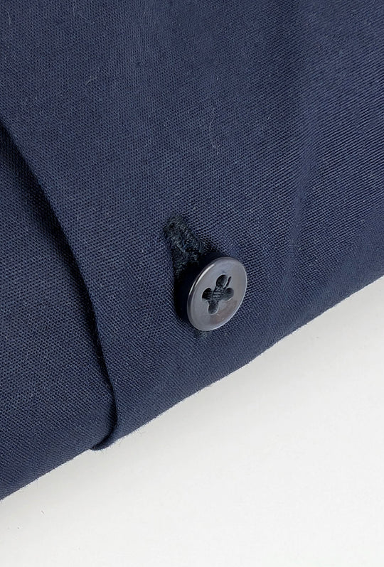 Camicia Uomo Manica lunga in cotone slim fit tinta Unita - BLU