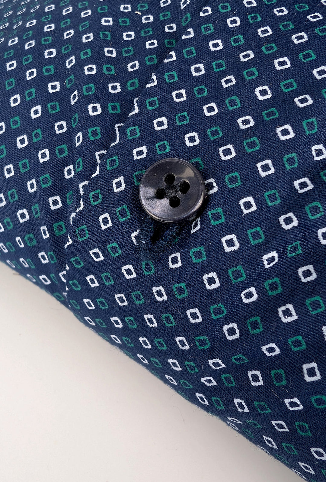 Camicia Uomo Manica lunga in cotone Fantasia geometrica - BLU