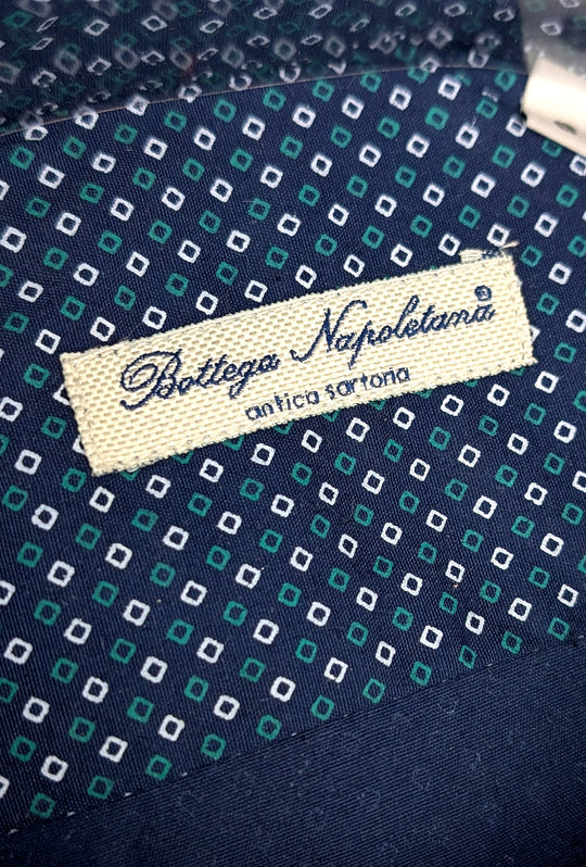 Camicia Uomo Manica lunga in cotone Fantasia geometrica - BLU