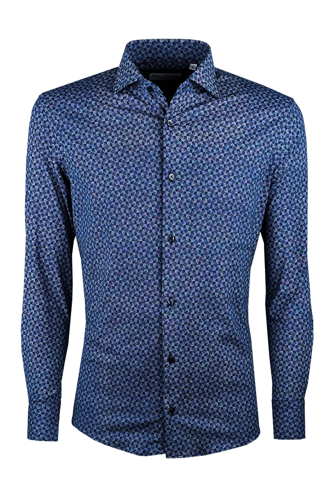 Camicia Uomo Manica lunga in cotone Fantasia - BLU
