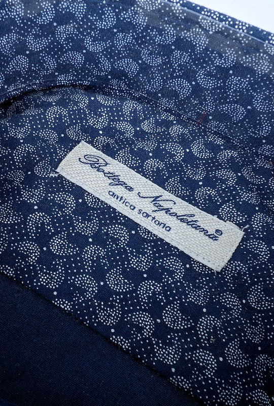 Camicia Uomo Manica lunga in cotone Fantasia - BLU