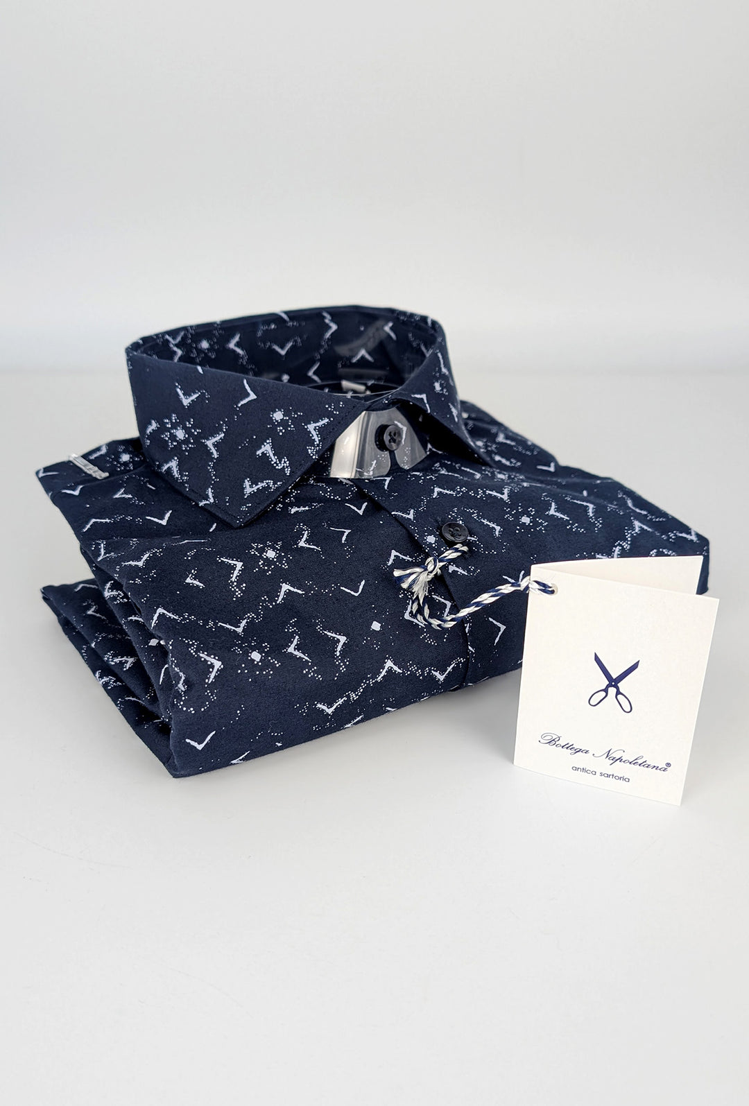 Camicia Uomo Manica lunga in cotone slim fit Fantasia - BLU