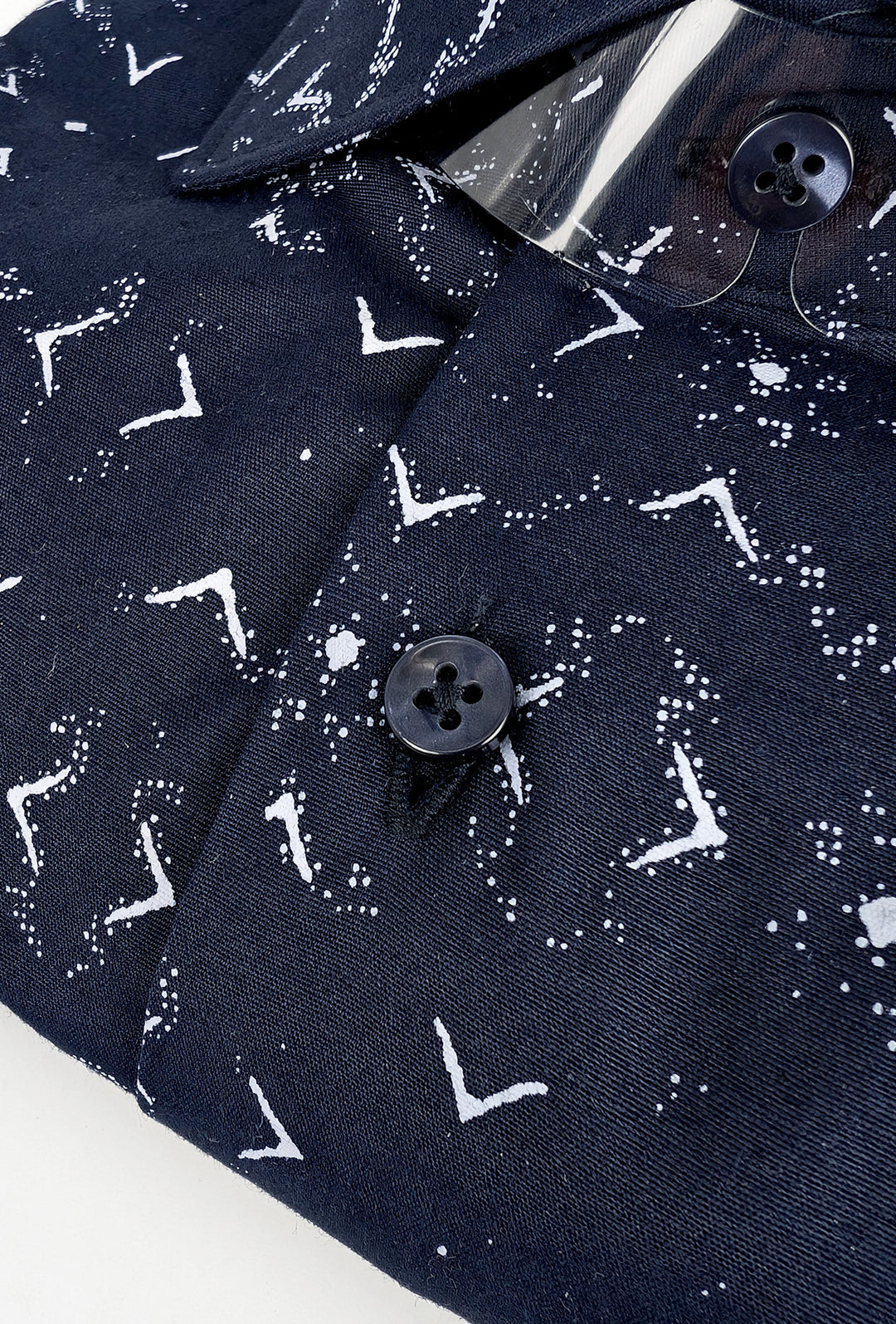 Camicia Uomo Manica lunga in cotone slim fit Fantasia - BLU