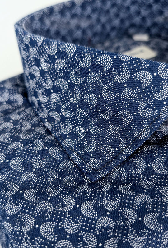 Camicia Uomo Manica lunga in cotone Fantasia - BLU