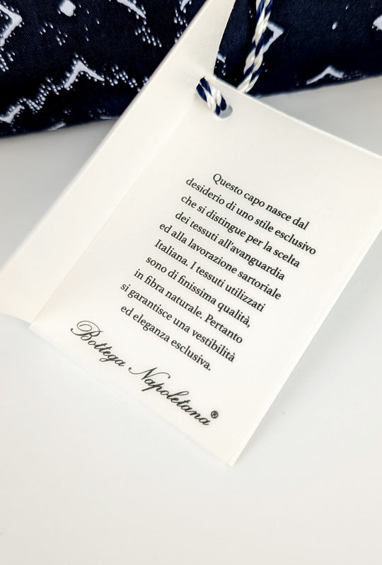 Camicia Uomo Manica lunga in cotone slim fit Fantasia - BLU