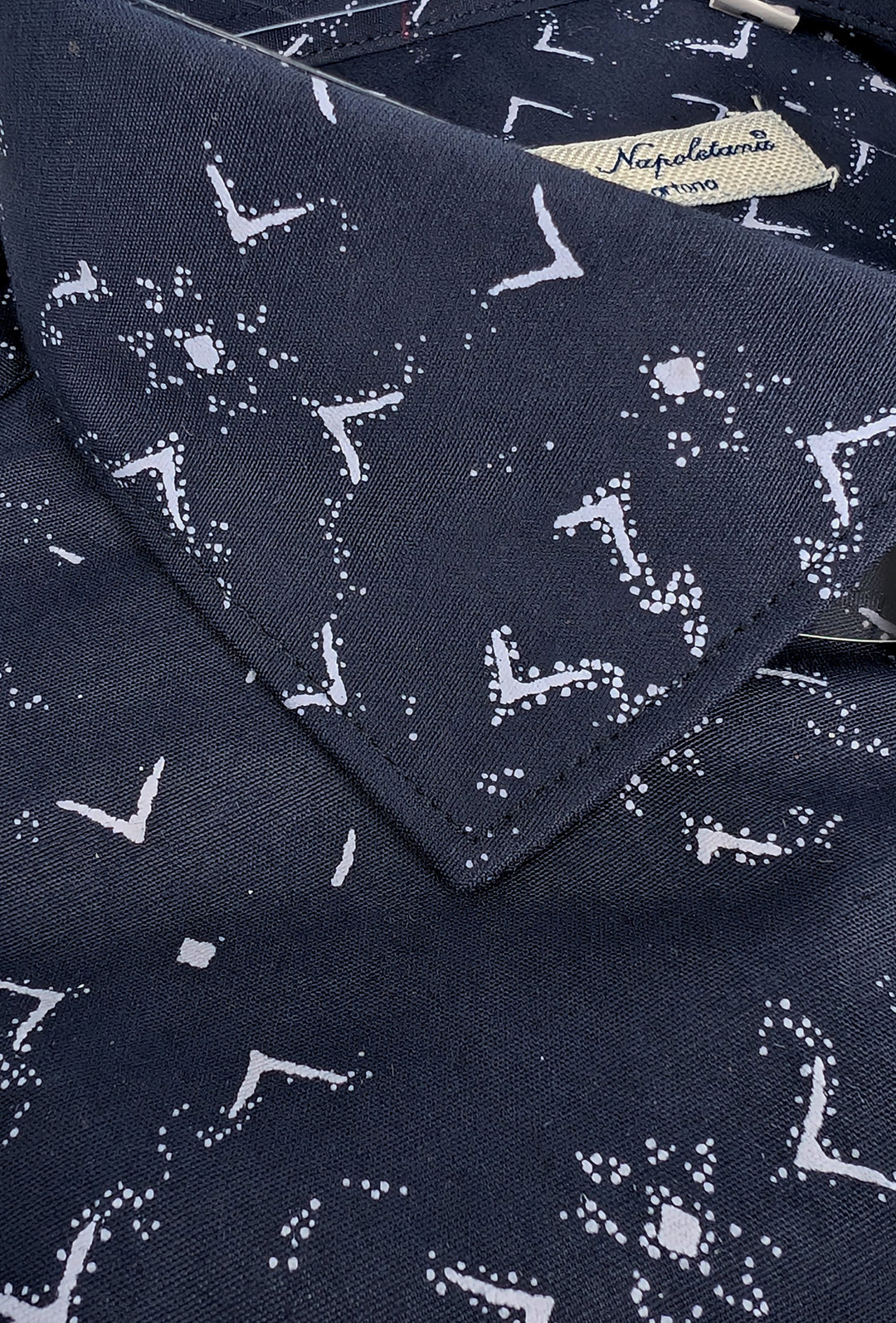 Camicia Uomo Manica lunga in cotone slim fit Fantasia - BLU