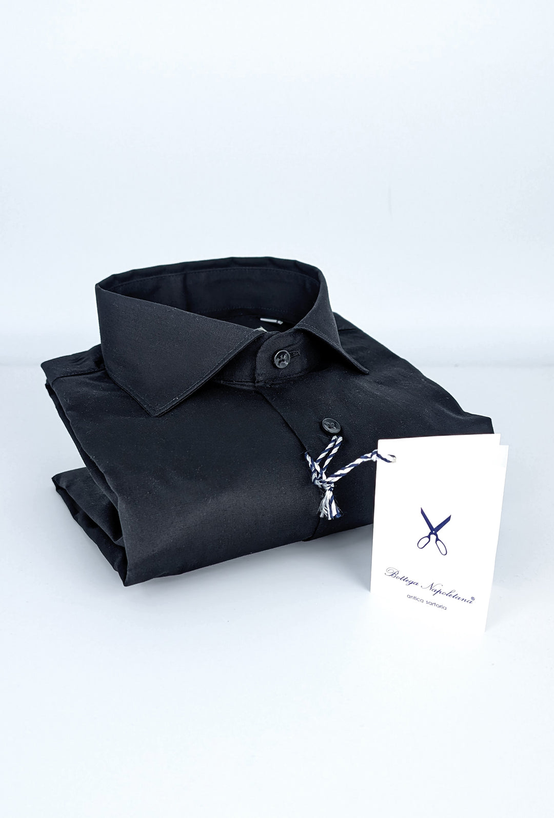 Camicia Uomo Manica lunga in cotone slim fit tinta Unita - NERO