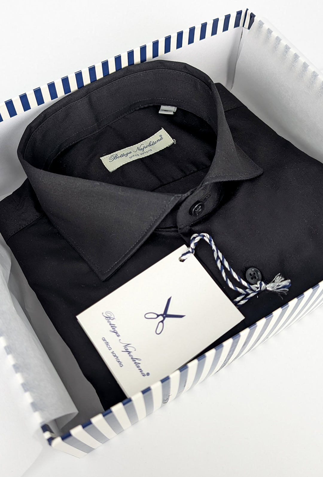 Camicia Uomo Manica lunga in cotone slim fit tinta Unita - NERO