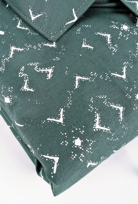 Camicia Uomo Manica lunga in cotone slim fit Fantasia - VERDE