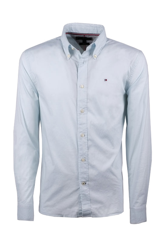 Camicia uomo Tommy Hilfiger button down Slim fit Cotone -  CELESTE