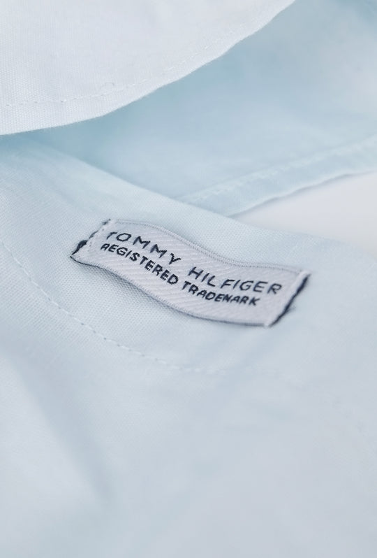 Camicia uomo Tommy Hilfiger button down Slim fit Cotone -  CELESTE