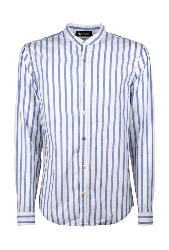 Camicia Uomo Manica lunga di Lino Collo coreano Camicie Dresserd - BIANCO