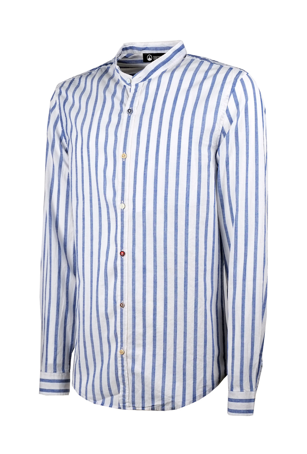 Camicia Uomo Manica lunga di Lino Collo coreano Camicie Dresserd - BIANCO