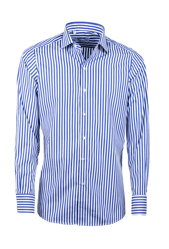 Camicia Uomo manica lunga Dresserd custom semi slim fit riga larga