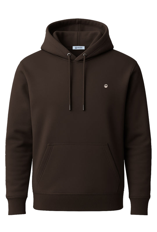 Felpa uomo chiusa con cappuccio Dresserd Felpata invernale - MARRONE