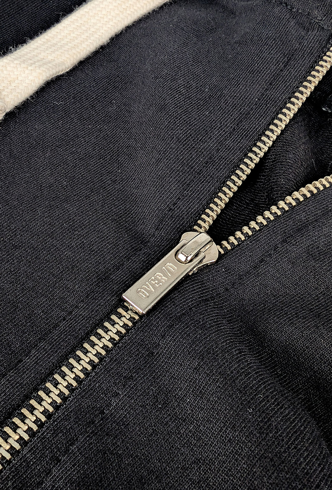 Felpa Uomo aperta con zip e cappuccio 100% Cotone - NERO