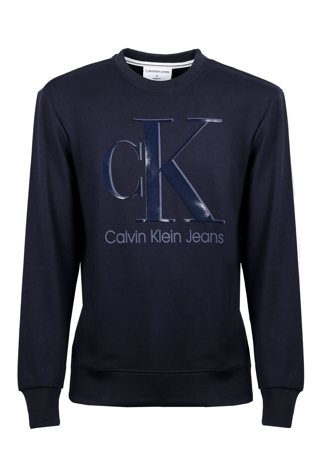 Felpa uomo CALVIN KLEIN girocollo logo grande - BLU